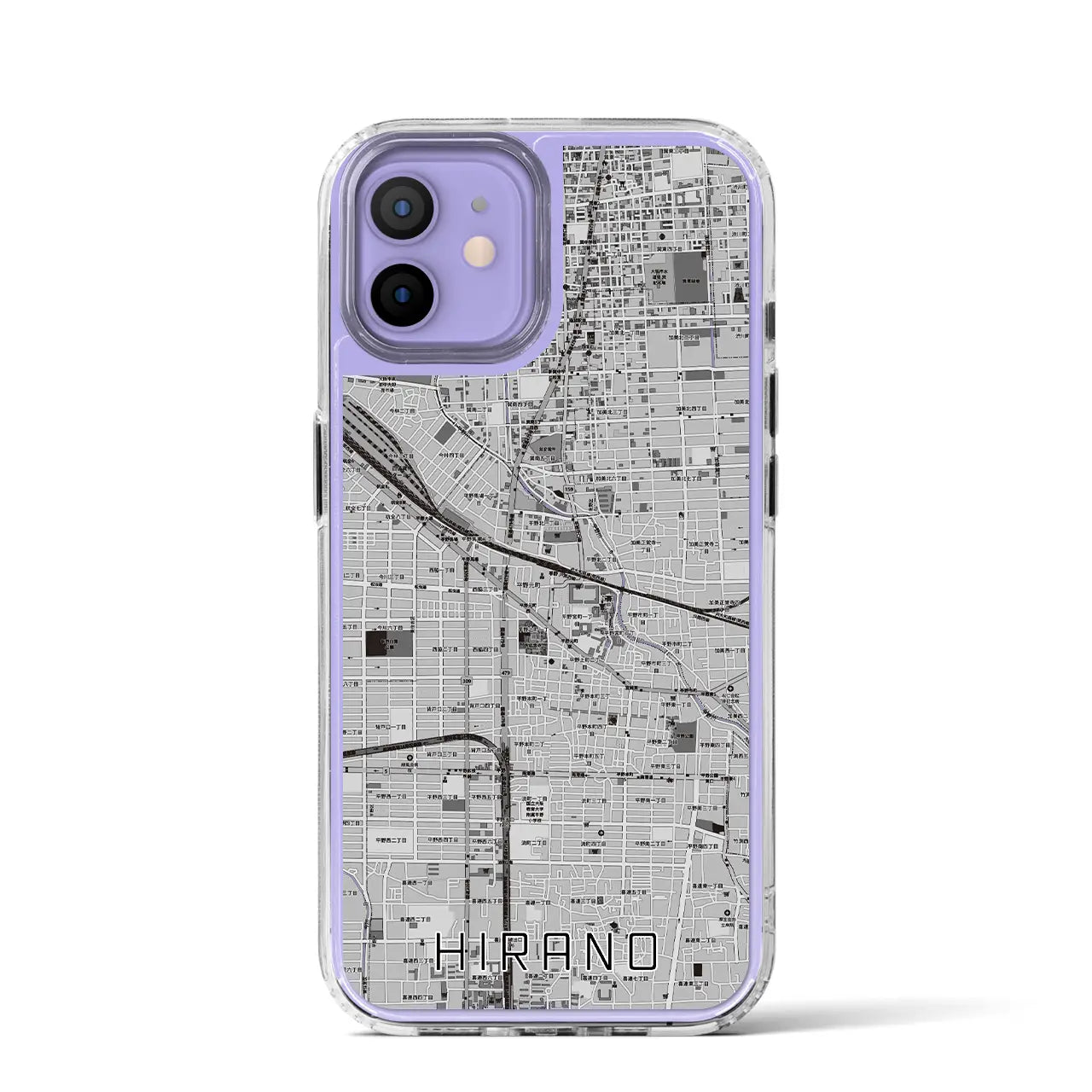 【平野(大阪府)】地図柄iPhoneケース(MagSafeタイプ)