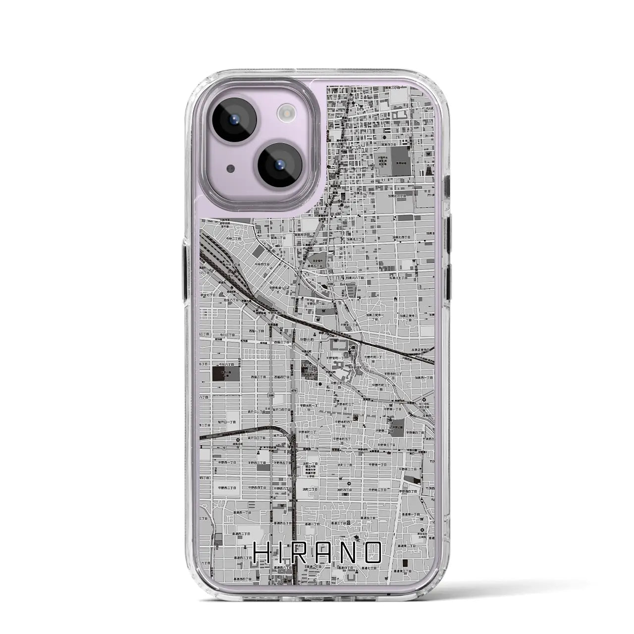 【平野(大阪府)】地図柄iPhoneケース(MagSafeタイプ)