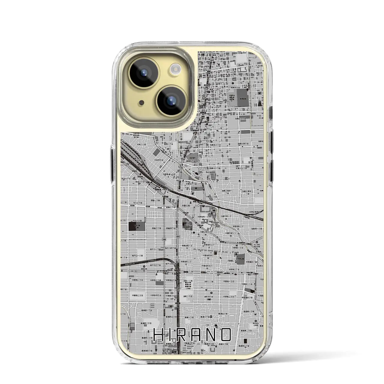 【平野(大阪府)】地図柄iPhoneケース(MagSafeタイプ)