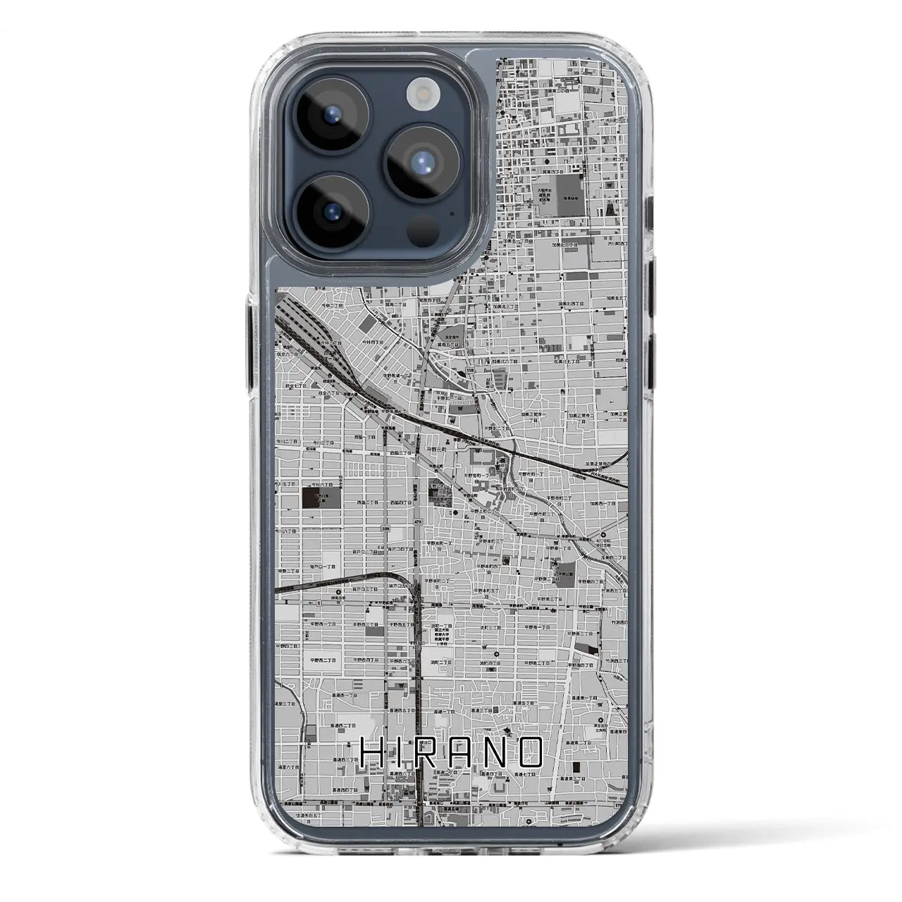 【平野(大阪府)】地図柄iPhoneケース(MagSafeタイプ)