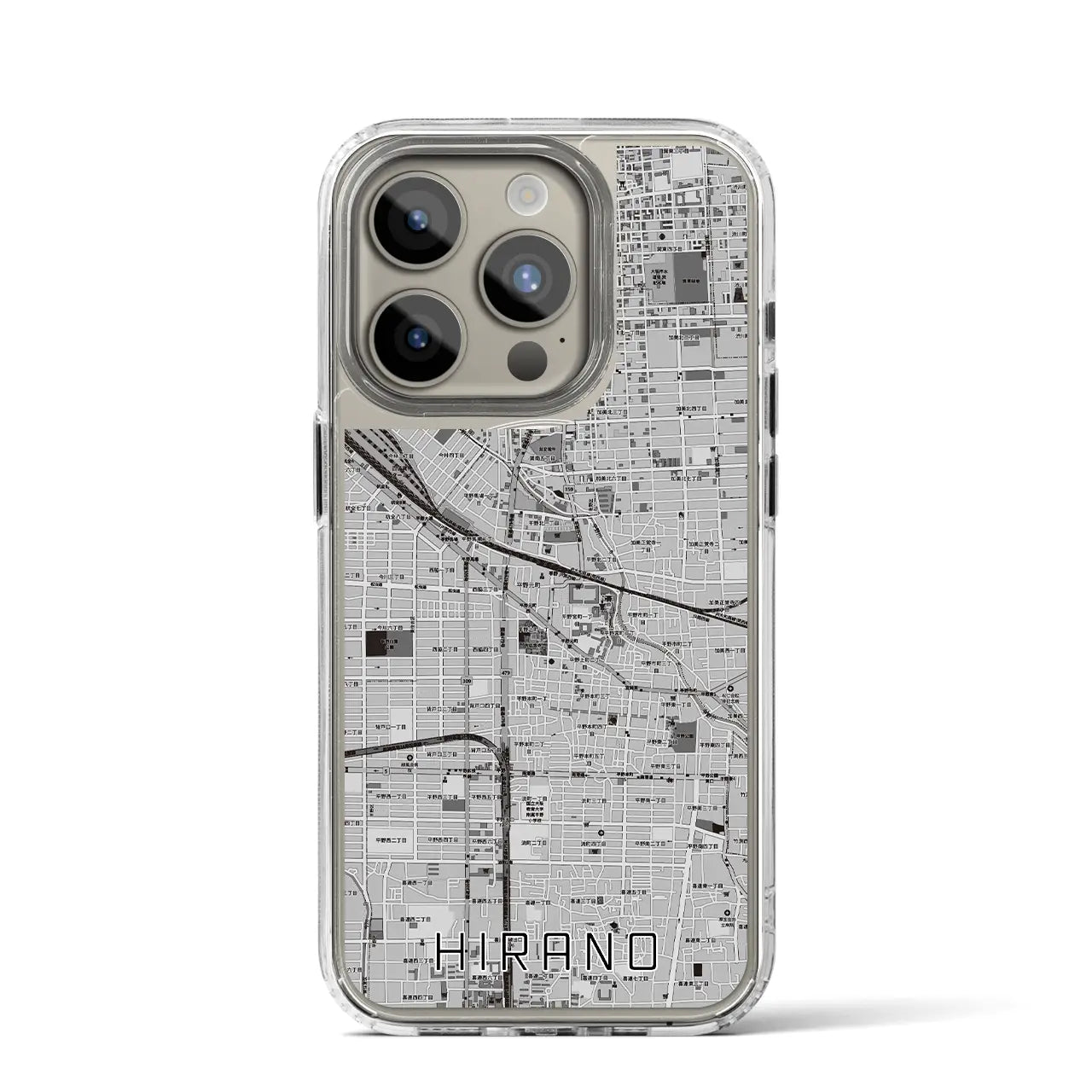 【平野(大阪府)】地図柄iPhoneケース(MagSafeタイプ)