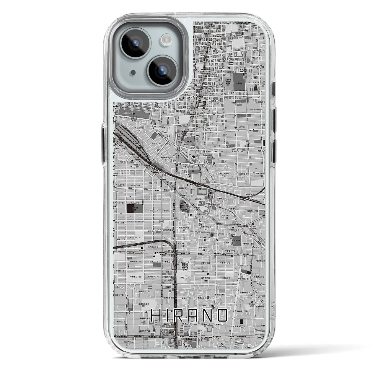 【平野(大阪府)】地図柄iPhoneケース(MagSafeタイプ)