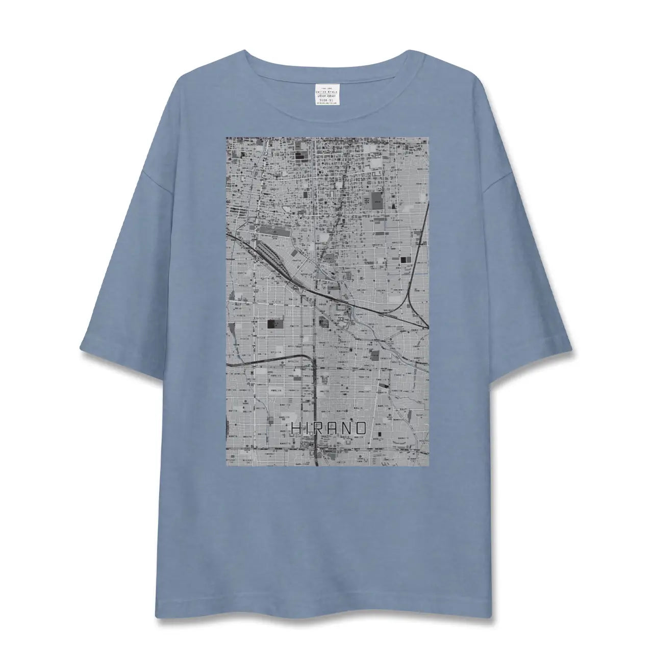 【平野(大阪府)】地図柄ビッグシルエットTシャツ