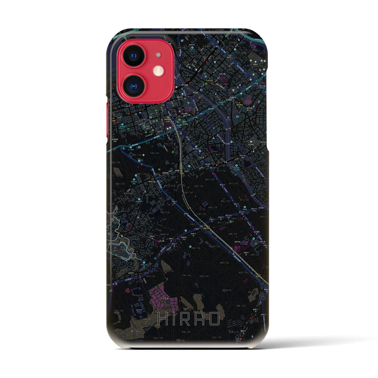 【平尾(福岡県)】地図柄iPhoneケース(バックカバータイプ)