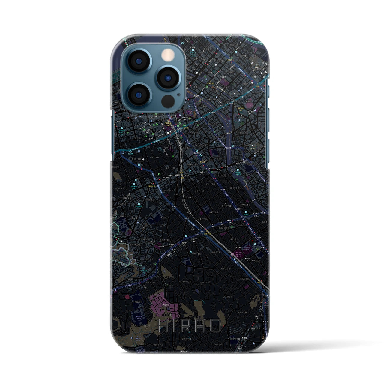 【平尾(福岡県)】地図柄iPhoneケース(バックカバータイプ)