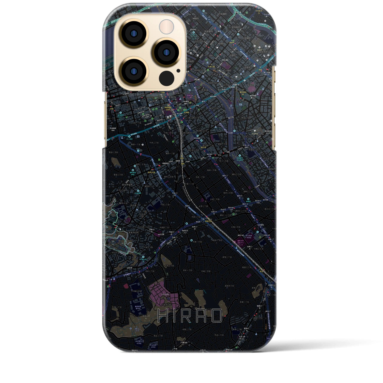 【平尾(福岡県)】地図柄iPhoneケース(バックカバータイプ)