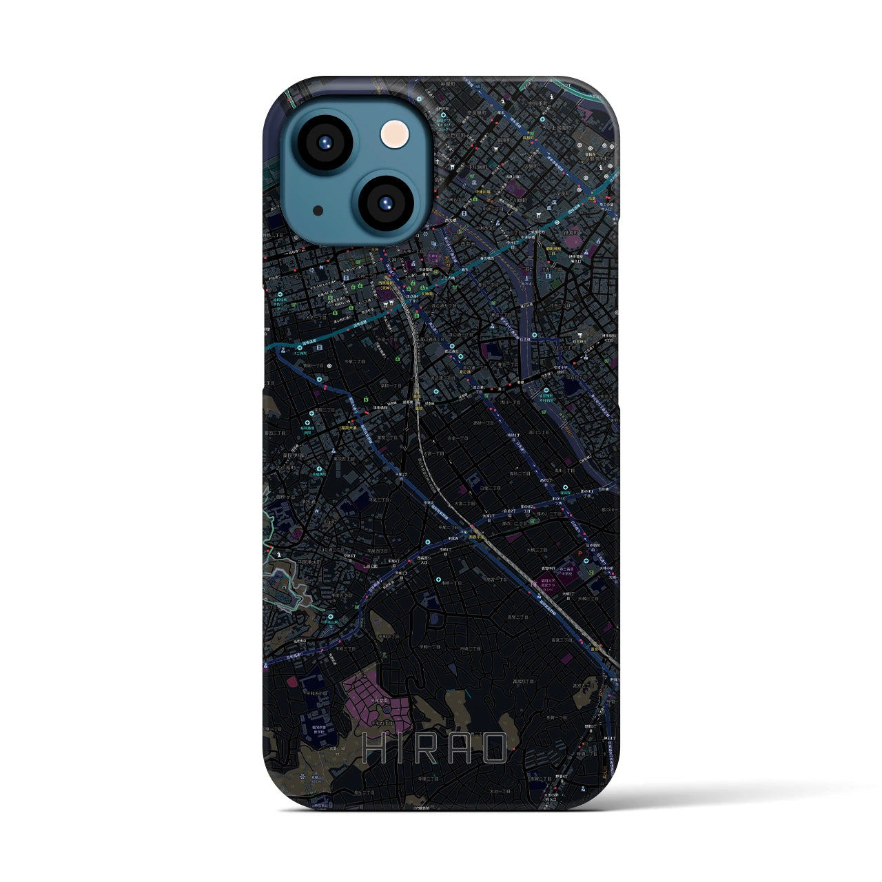 【平尾(福岡県)】地図柄iPhoneケース(バックカバータイプ)