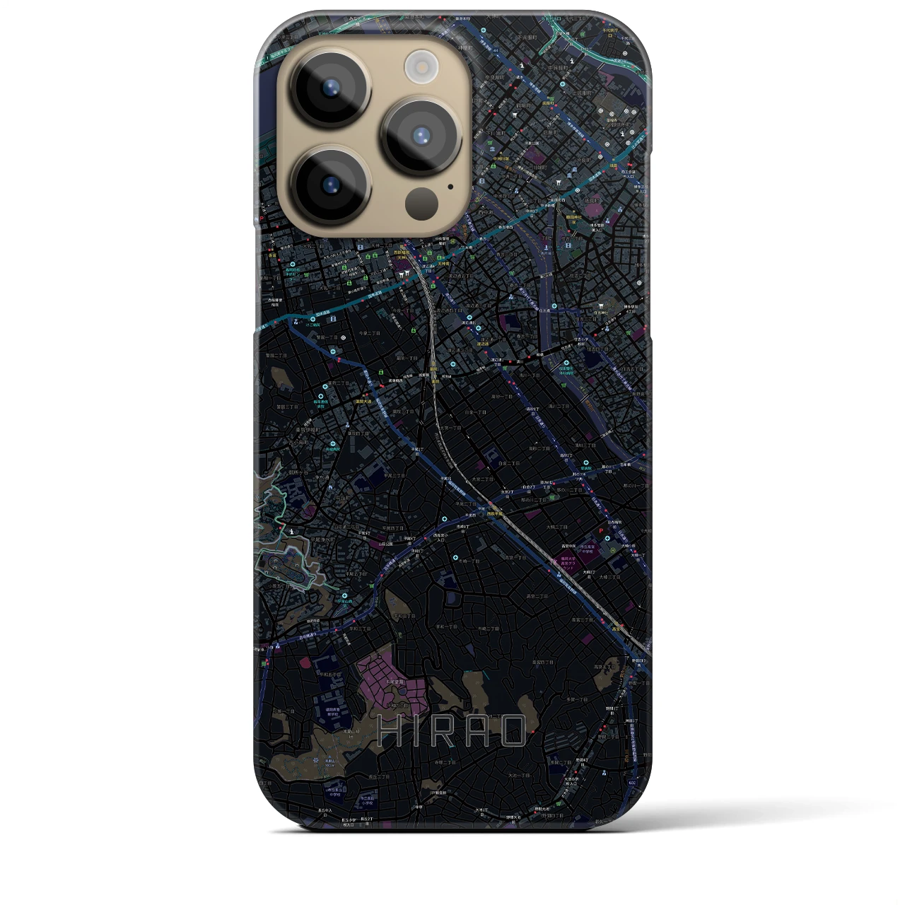 【平尾(福岡県)】地図柄iPhoneケース(バックカバータイプ)