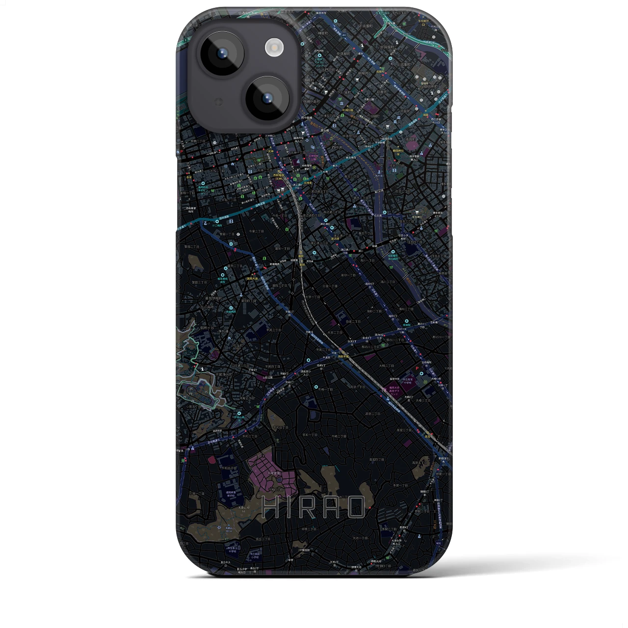 【平尾(福岡県)】地図柄iPhoneケース(バックカバータイプ)