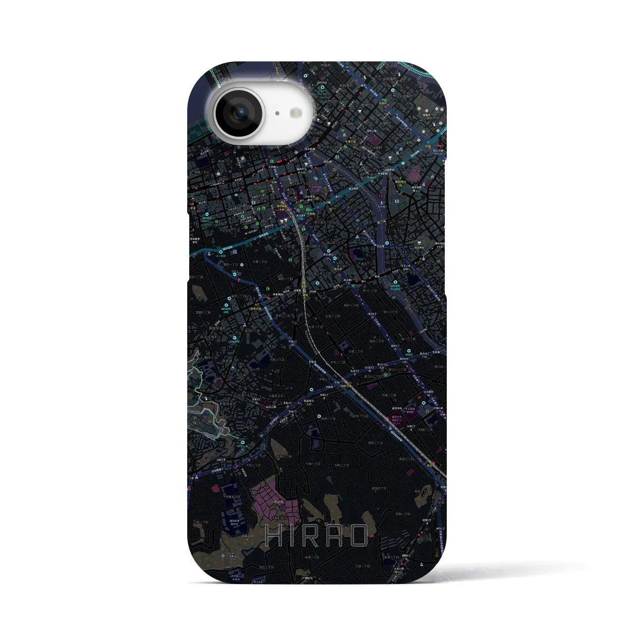 【平尾(福岡県)】地図柄iPhoneケース(バックカバータイプ)