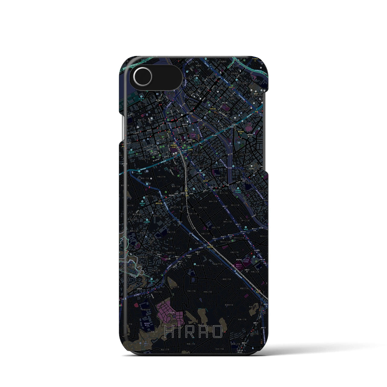 【平尾(福岡県)】地図柄iPhoneケース(バックカバータイプ)