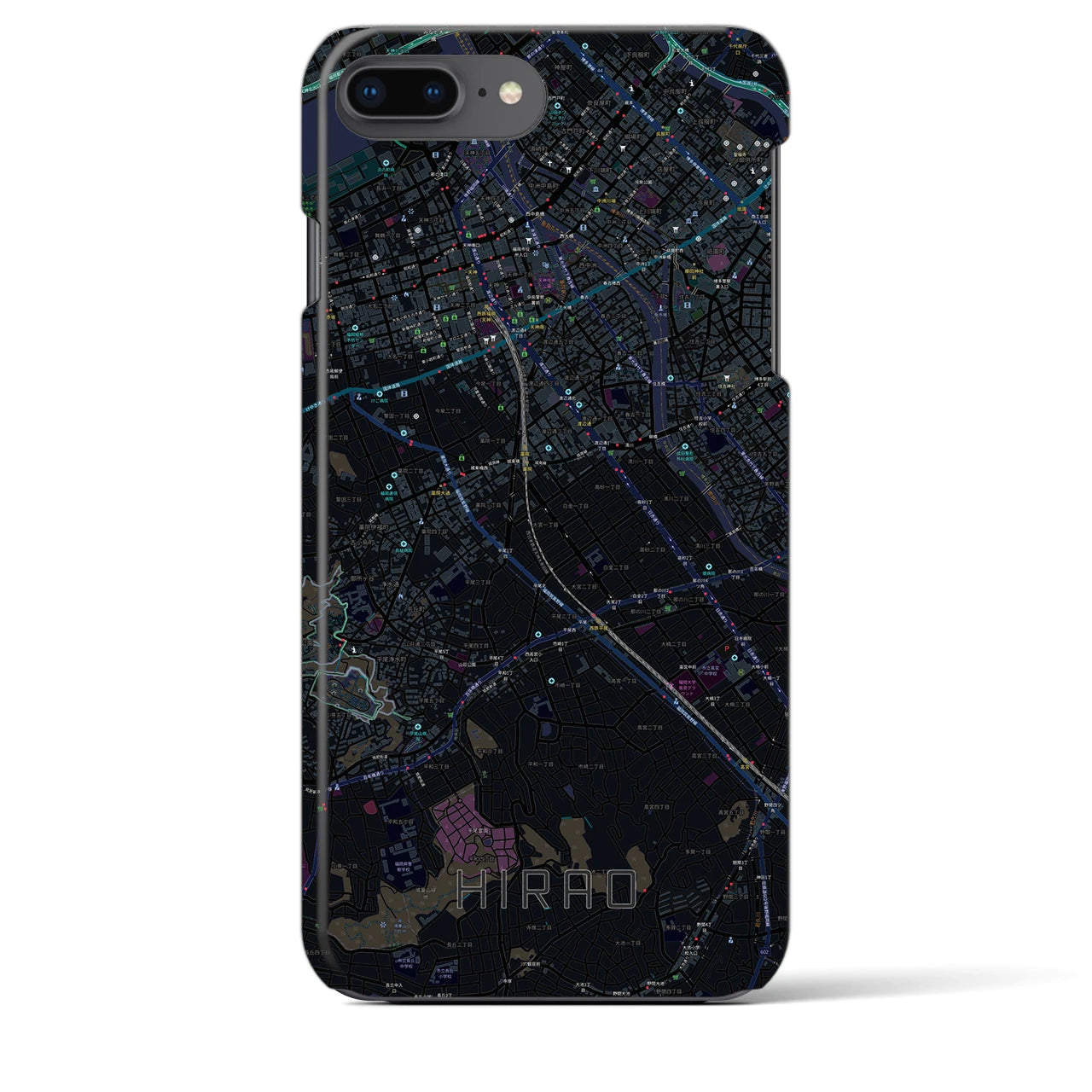 【平尾(福岡県)】地図柄iPhoneケース(バックカバータイプ)