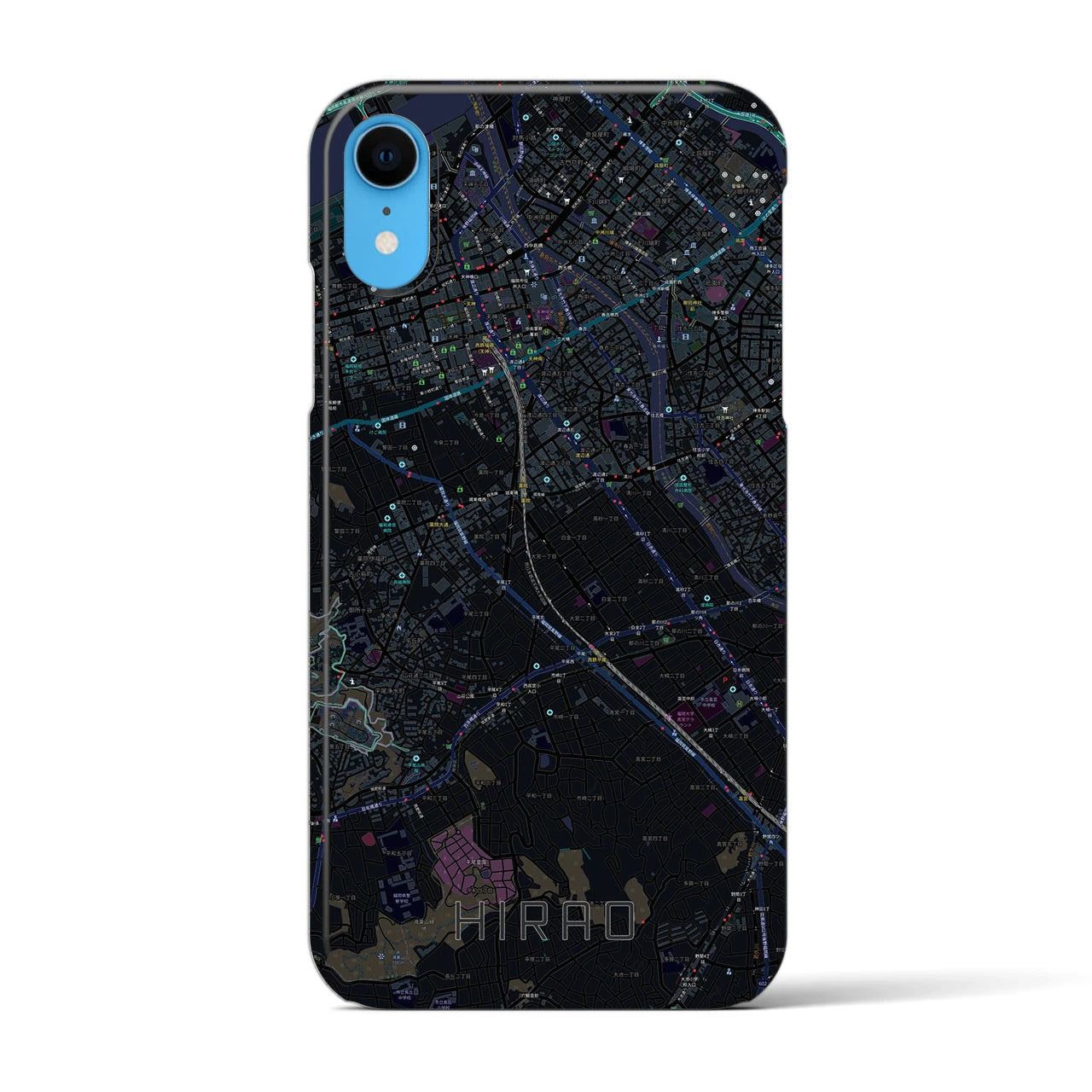 【平尾(福岡県)】地図柄iPhoneケース(バックカバータイプ)