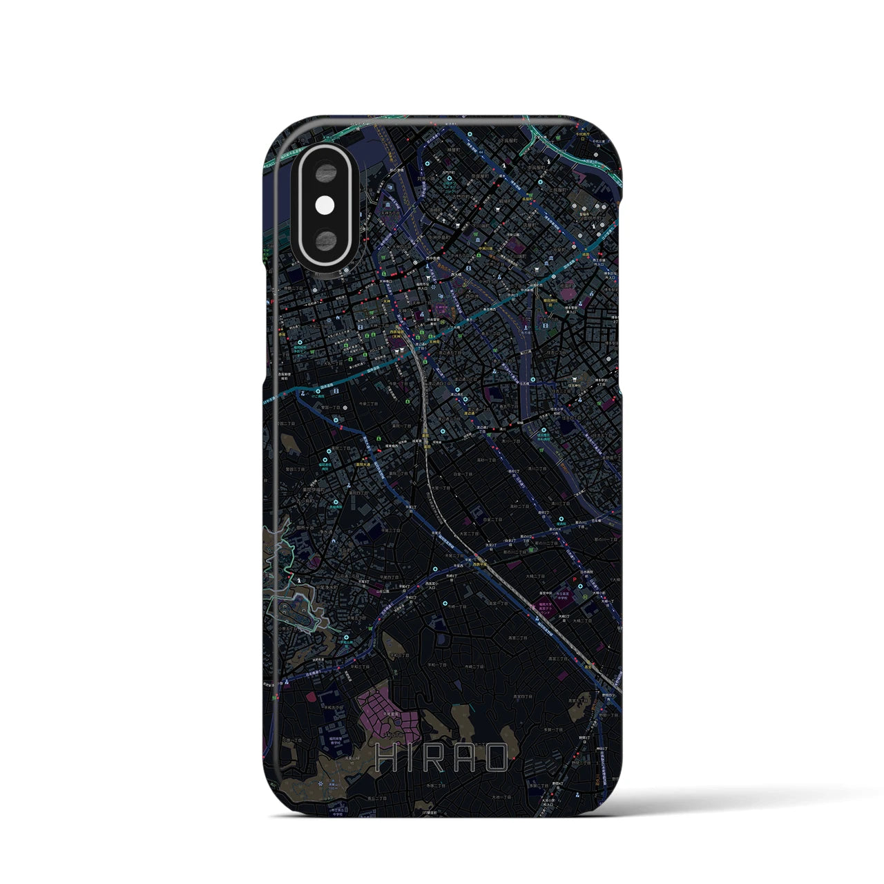 【平尾(福岡県)】地図柄iPhoneケース(バックカバータイプ)