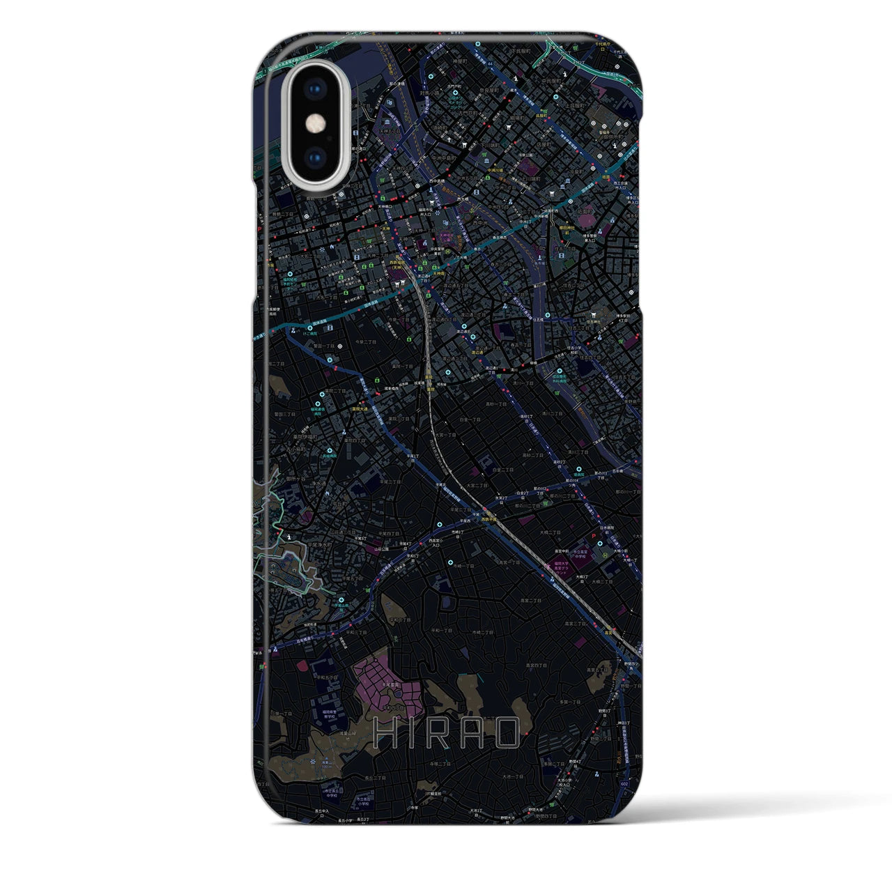 【平尾(福岡県)】地図柄iPhoneケース(バックカバータイプ)