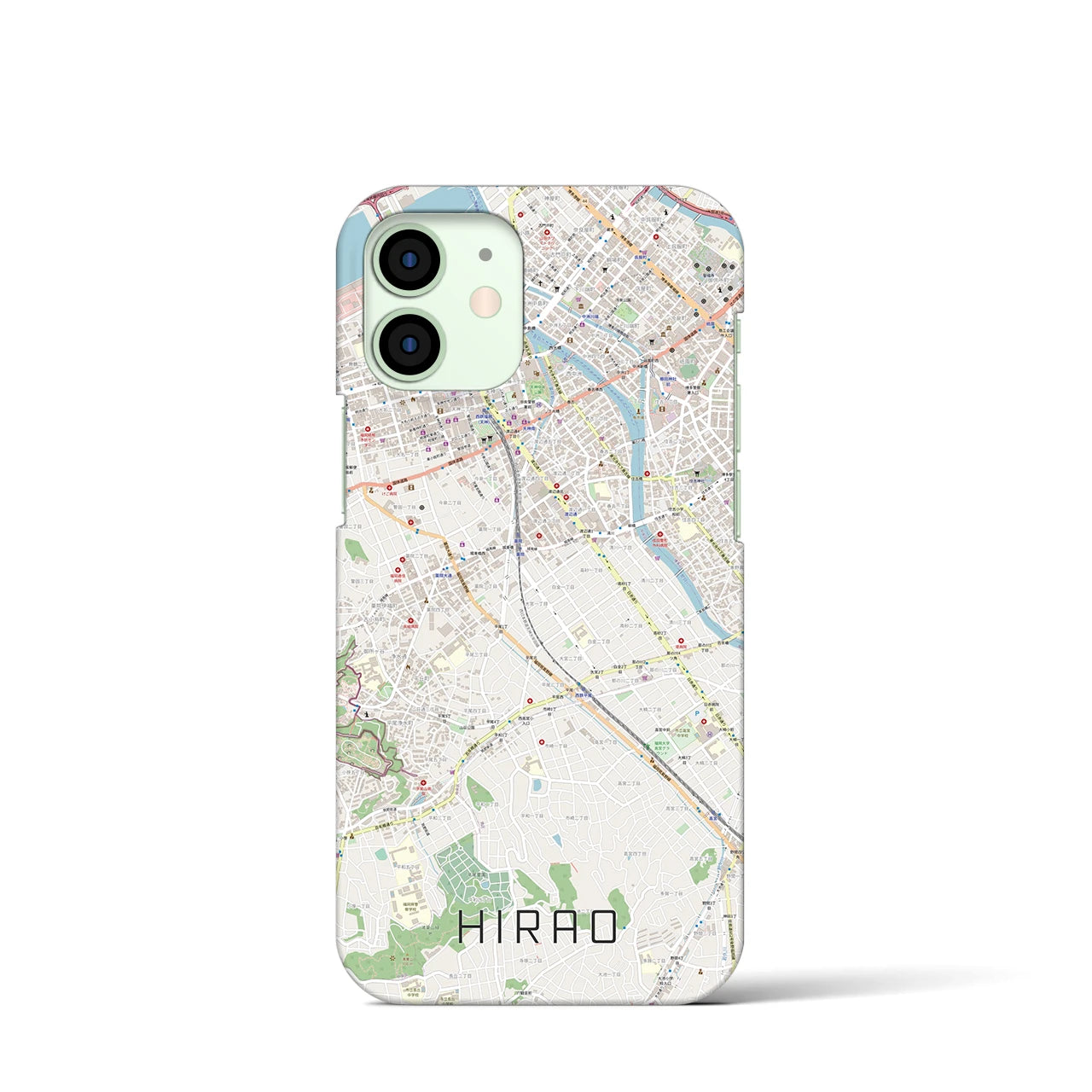 【平尾(福岡県)】地図柄iPhoneケース(バックカバータイプ)