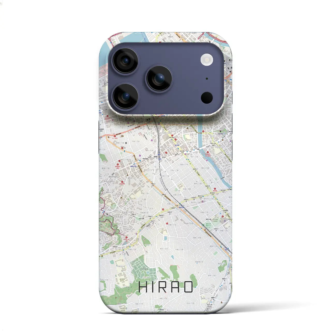 【平尾(福岡県)】地図柄iPhoneケース(バックカバータイプ)ブラック・iPhone 17 Pro Max 用