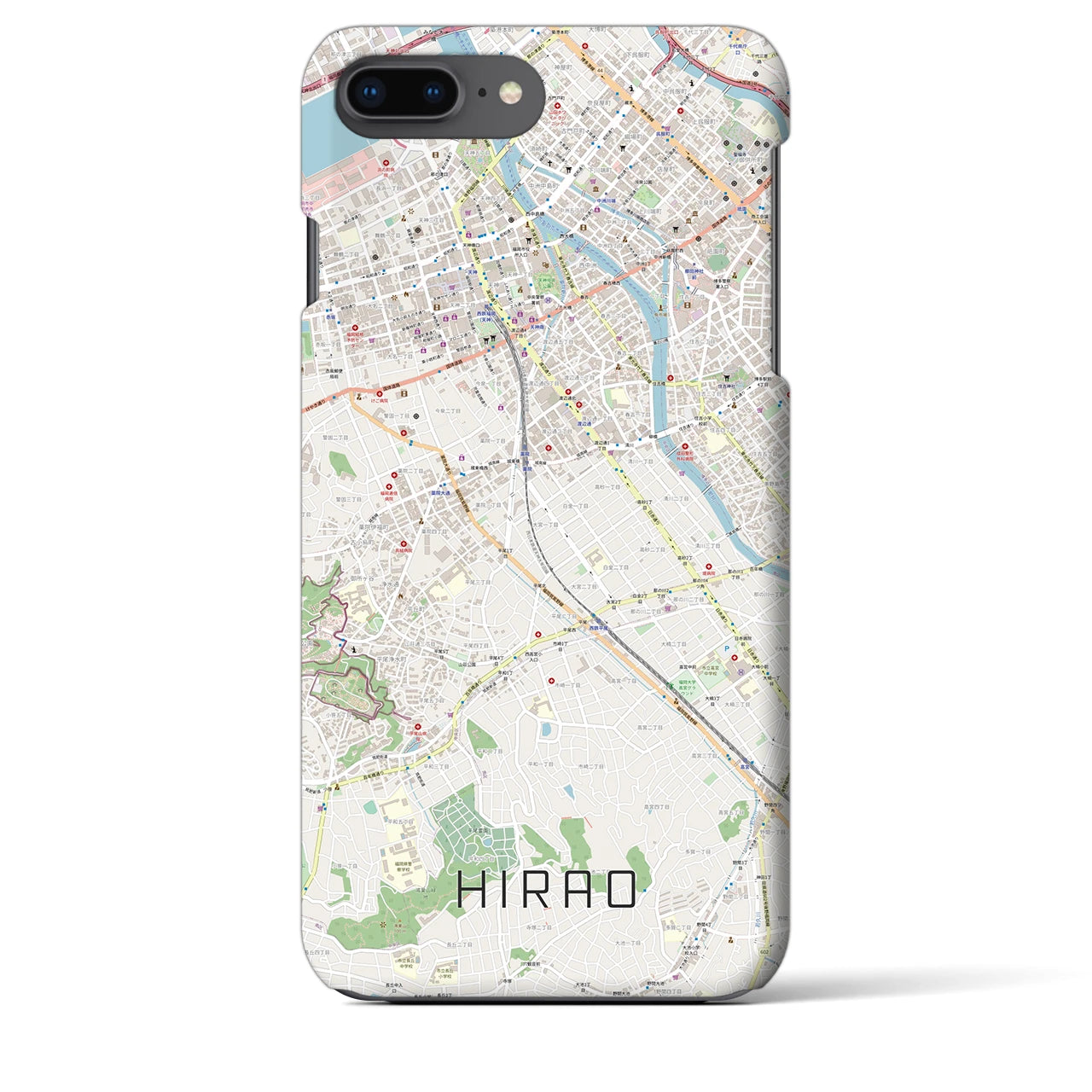 【平尾(福岡県)】地図柄iPhoneケース(バックカバータイプ)