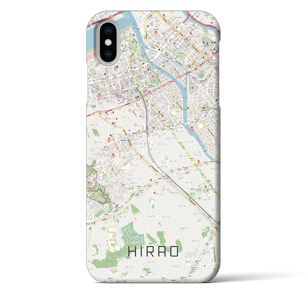 【平尾(福岡県)】地図柄iPhoneケース(バックカバータイプ)