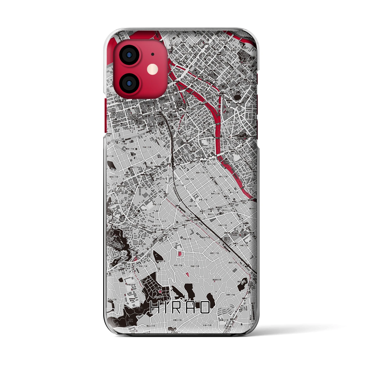 【平尾(福岡県)】地図柄iPhoneケース(クリアタイプ)