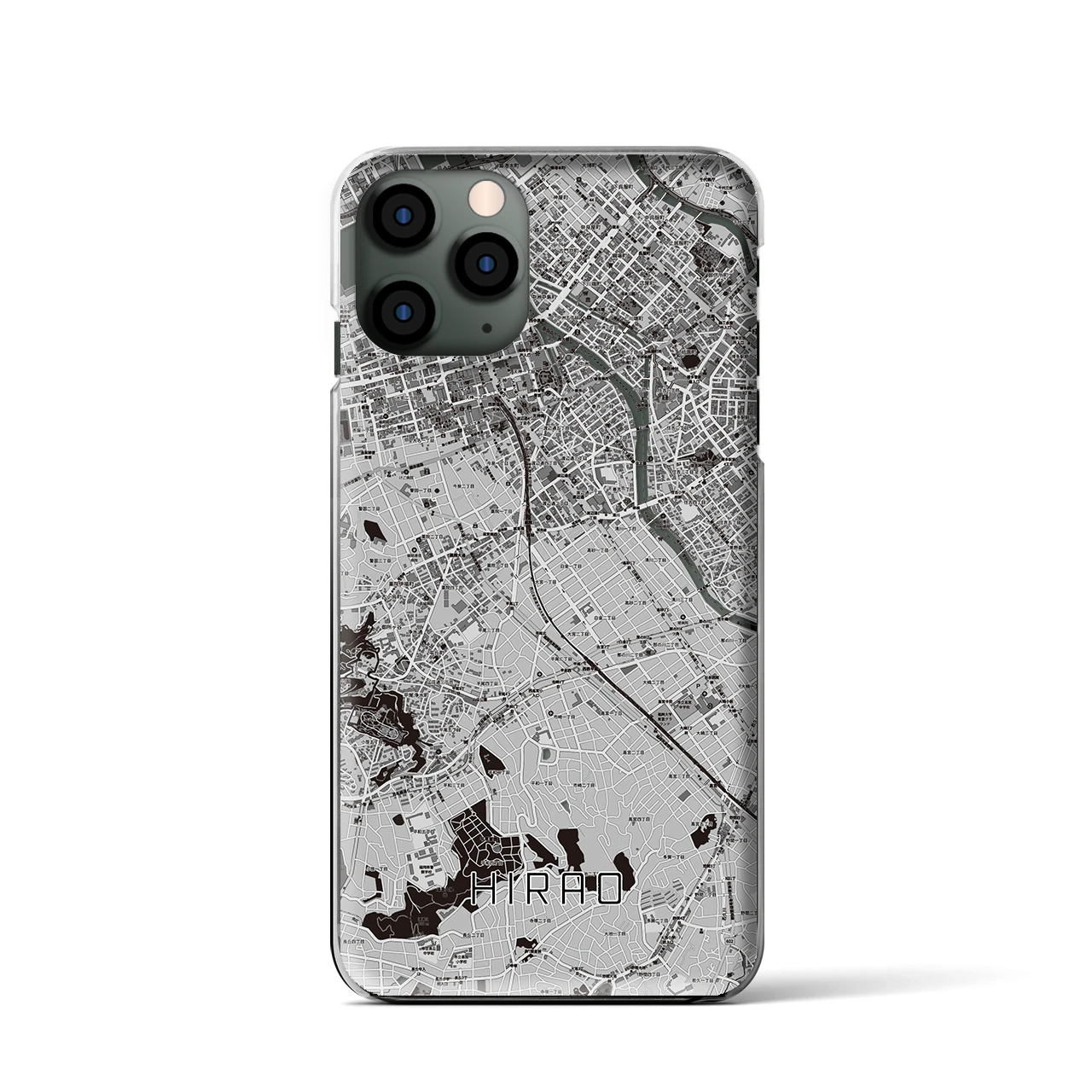 【平尾(福岡県)】地図柄iPhoneケース(クリアタイプ)