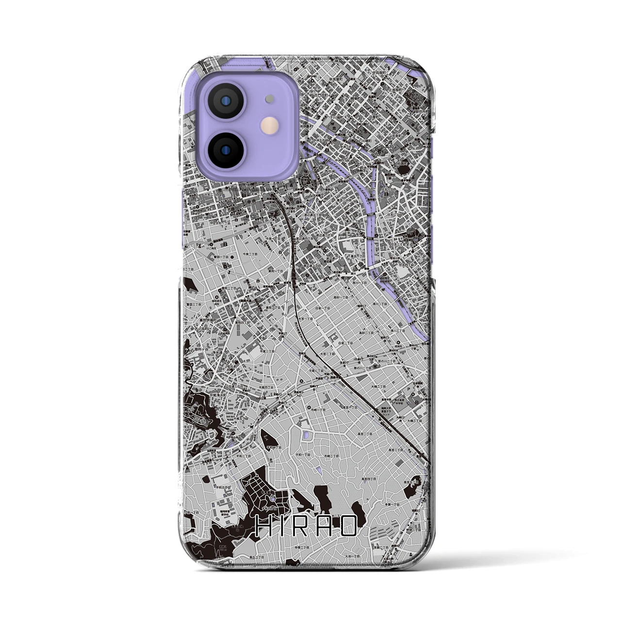 【平尾(福岡県)】地図柄iPhoneケース(クリアタイプ)