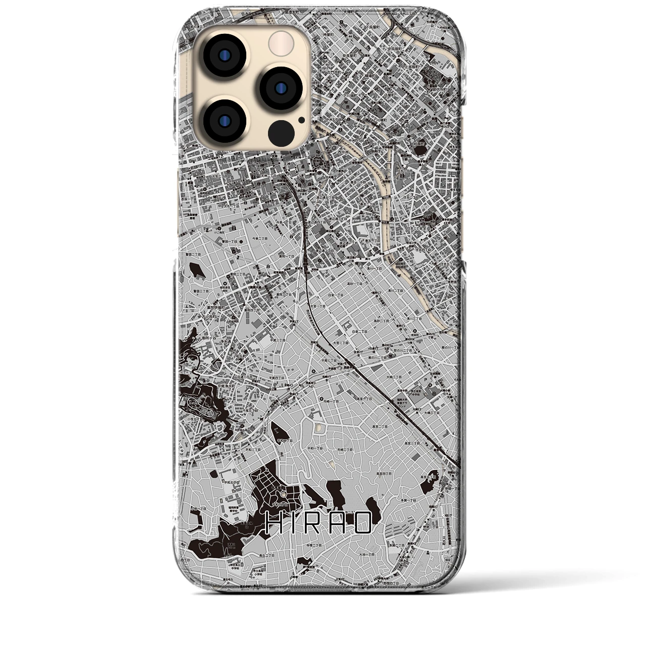 【平尾(福岡県)】地図柄iPhoneケース(クリアタイプ)