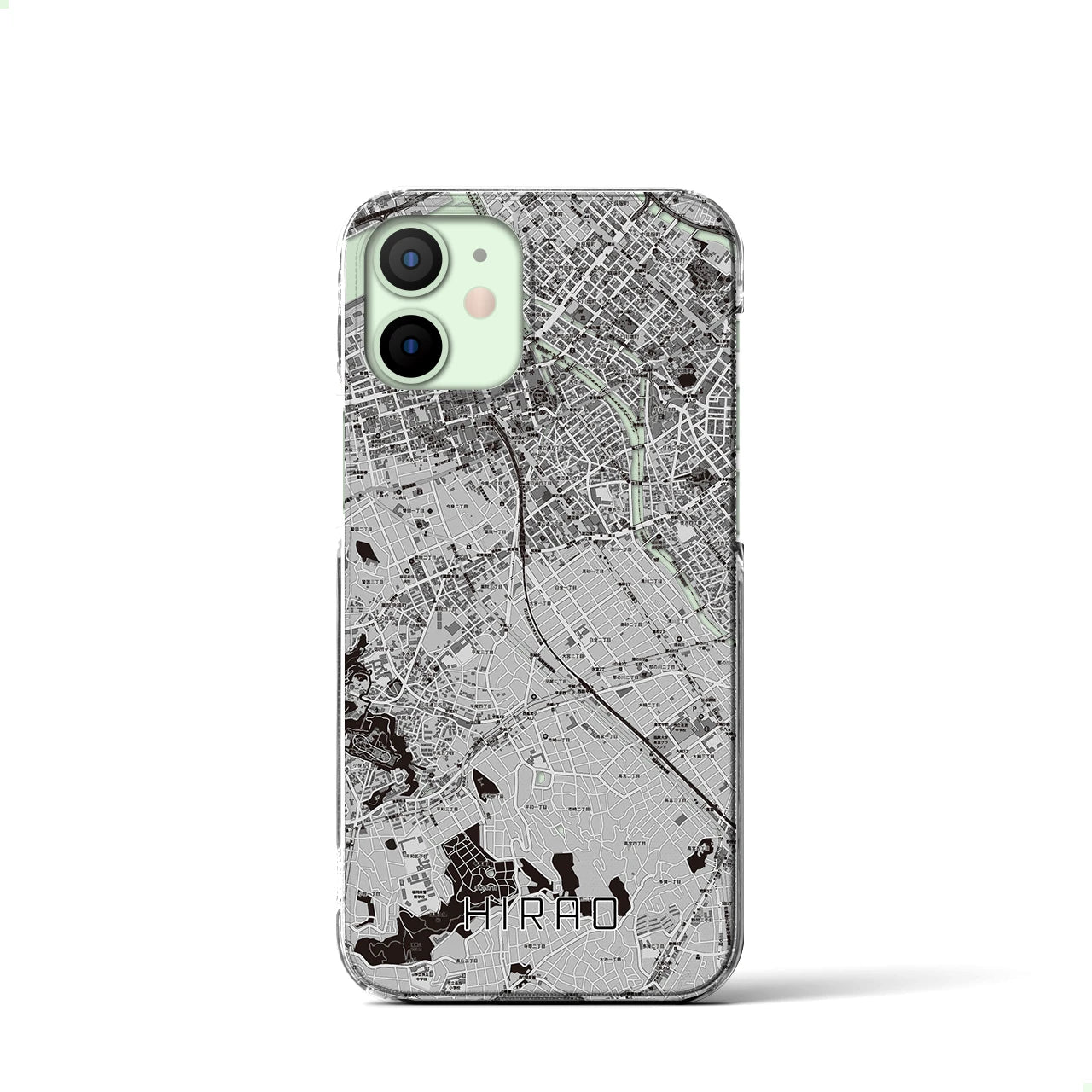 【平尾(福岡県)】地図柄iPhoneケース(クリアタイプ)