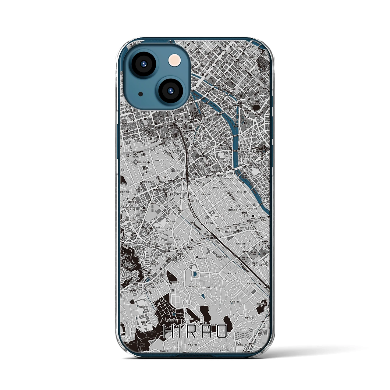 【平尾(福岡県)】地図柄iPhoneケース(クリアタイプ)