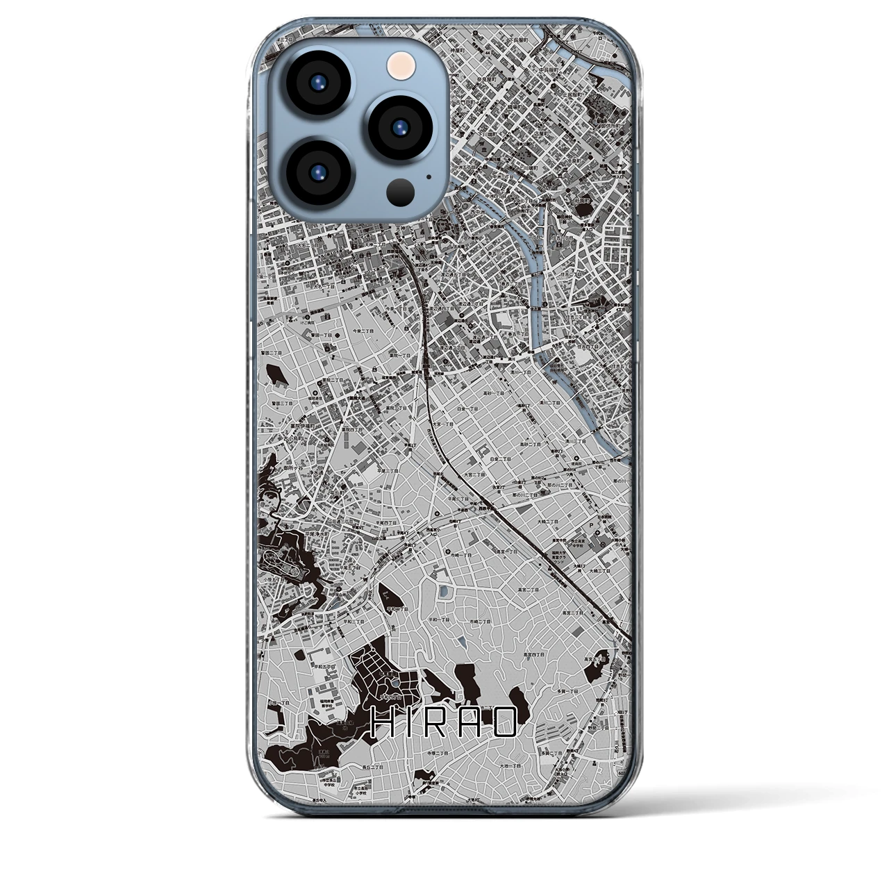 【平尾(福岡県)】地図柄iPhoneケース(クリアタイプ)