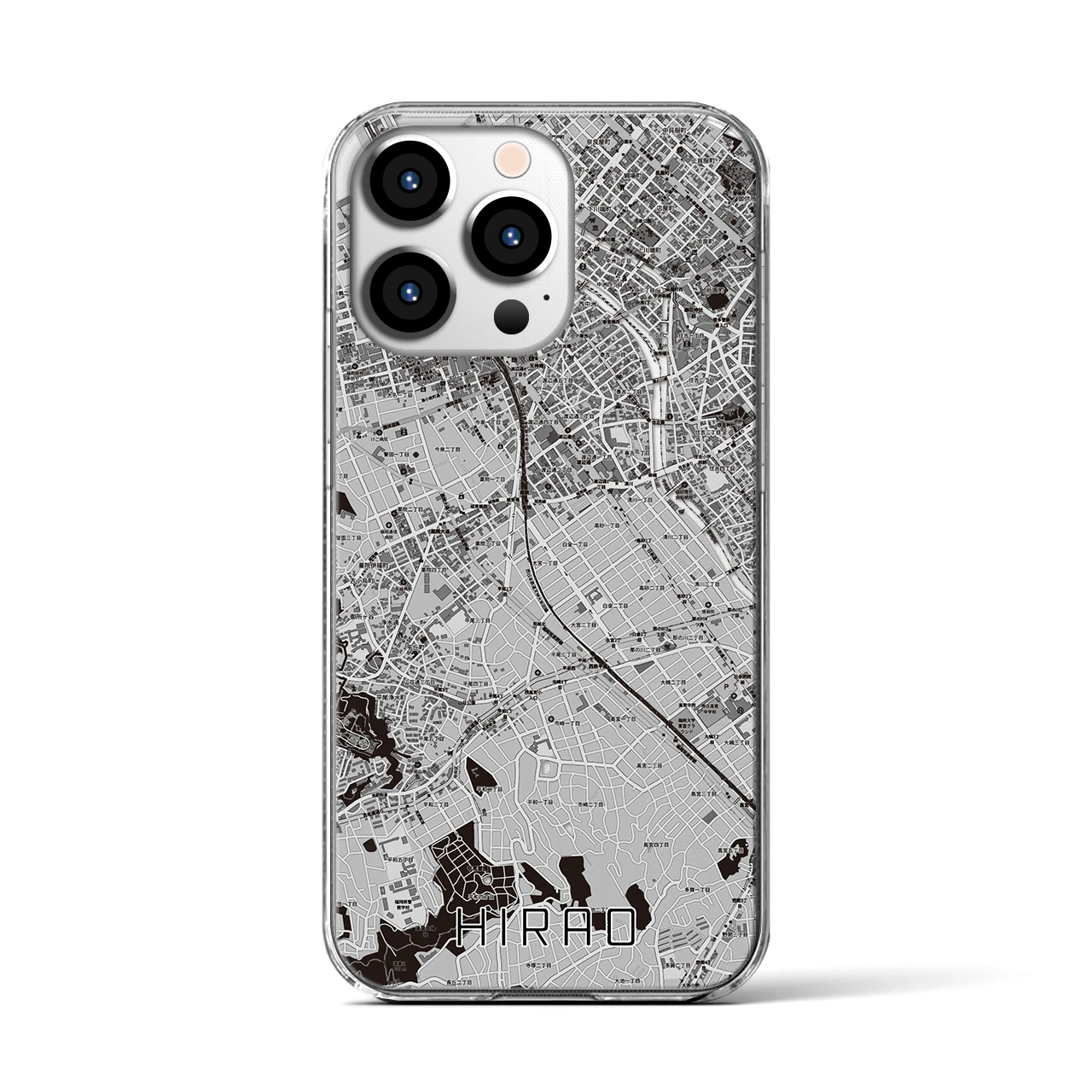 【平尾(福岡県)】地図柄iPhoneケース(クリアタイプ)