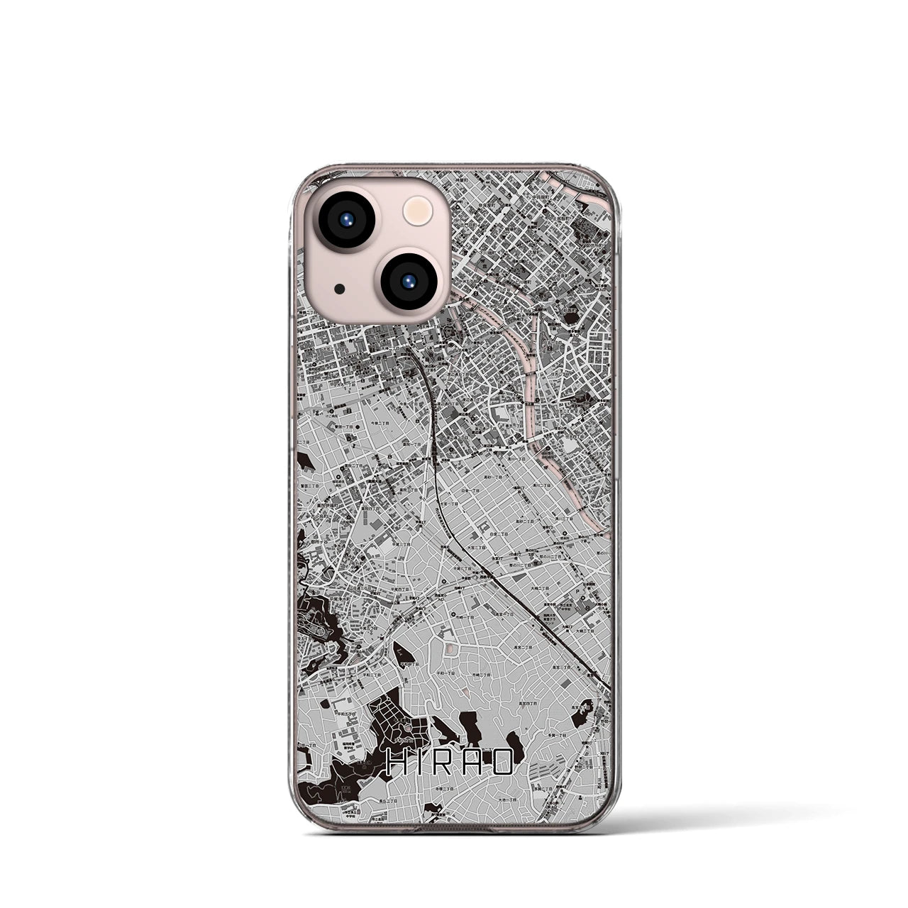 【平尾(福岡県)】地図柄iPhoneケース(クリアタイプ)