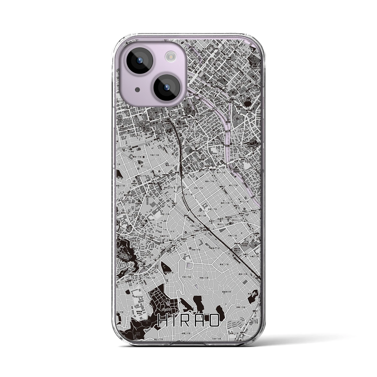 【平尾(福岡県)】地図柄iPhoneケース(クリアタイプ)