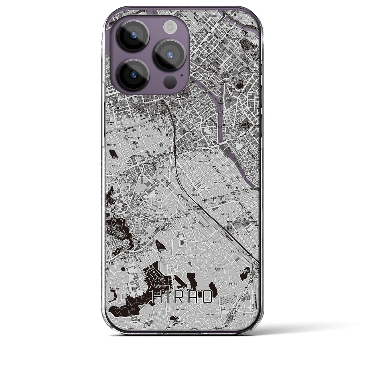 【平尾(福岡県)】地図柄iPhoneケース(クリアタイプ)