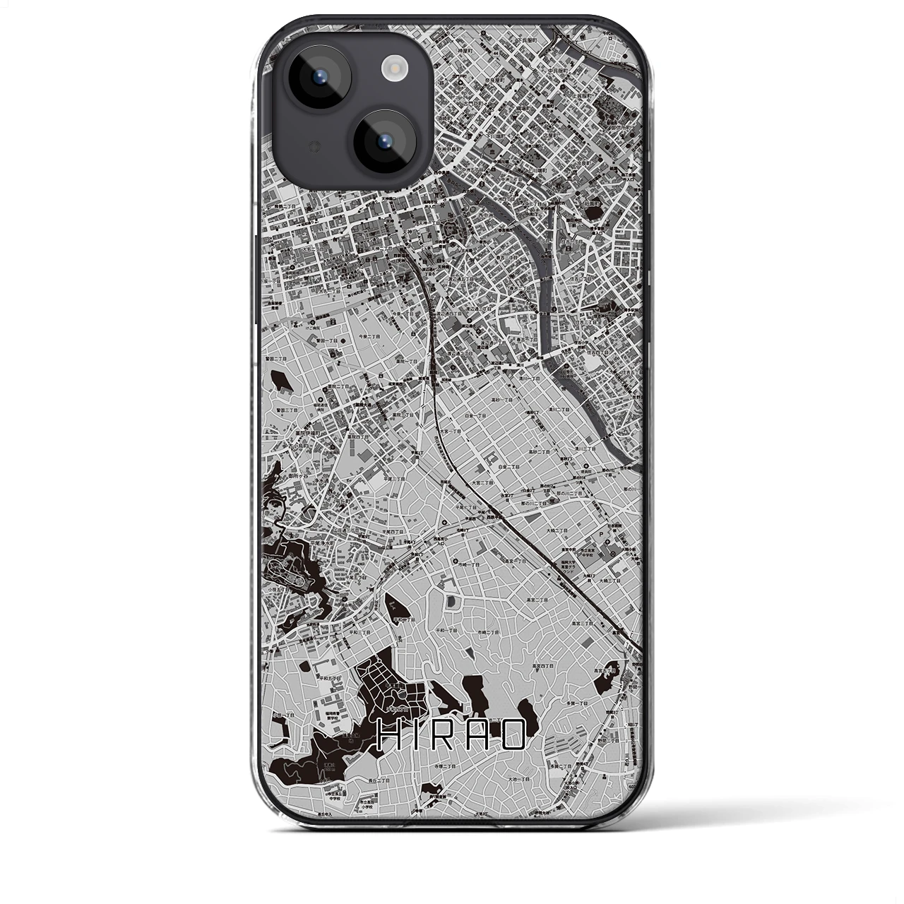 【平尾(福岡県)】地図柄iPhoneケース(クリアタイプ)