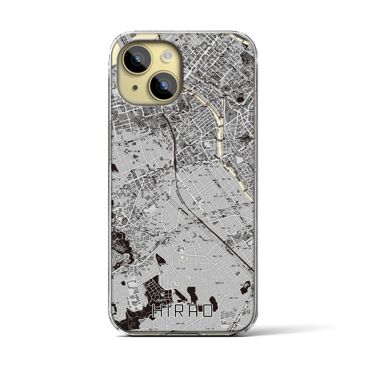 【平尾(福岡県)】地図柄iPhoneケース(クリアタイプ)