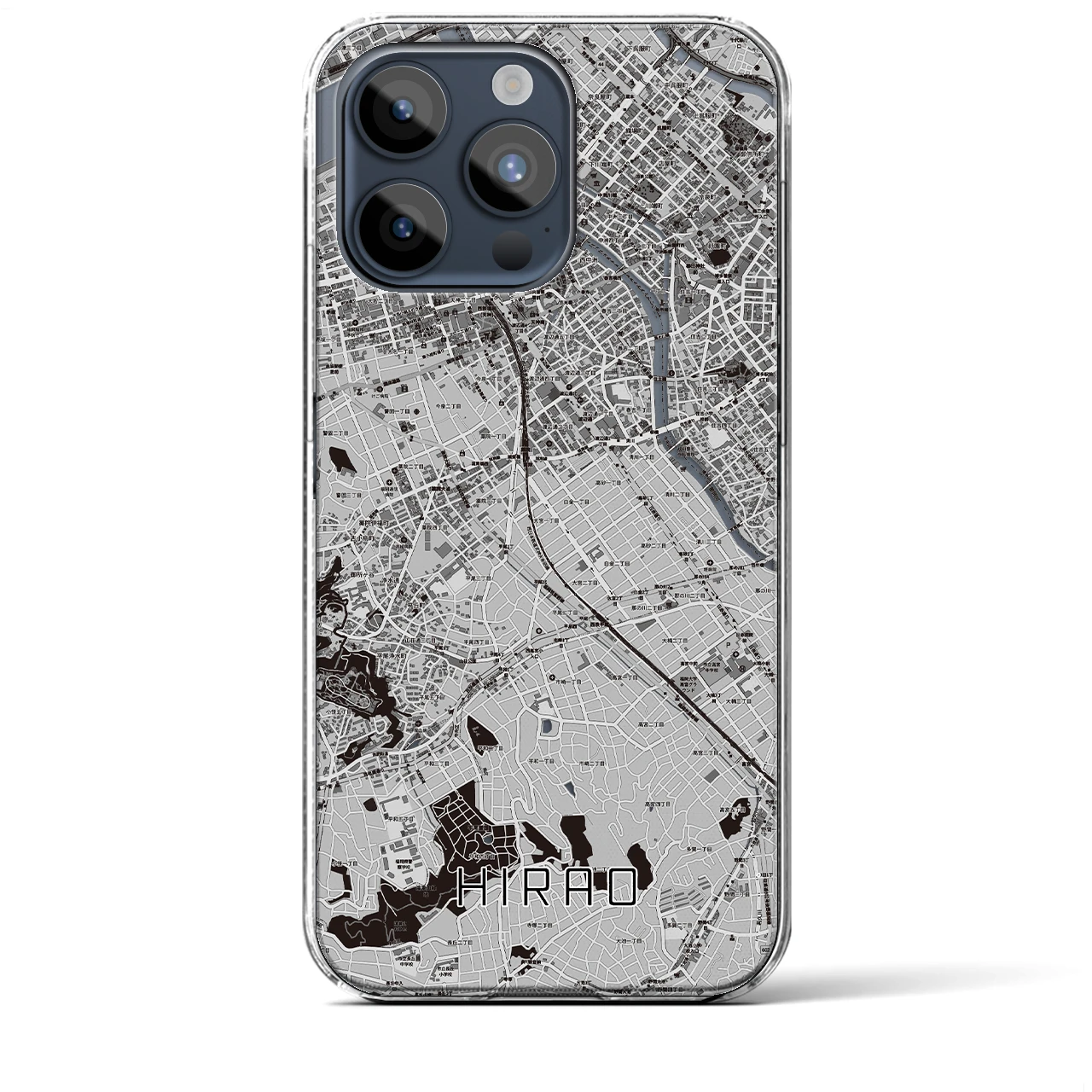 【平尾(福岡県)】地図柄iPhoneケース(クリアタイプ)