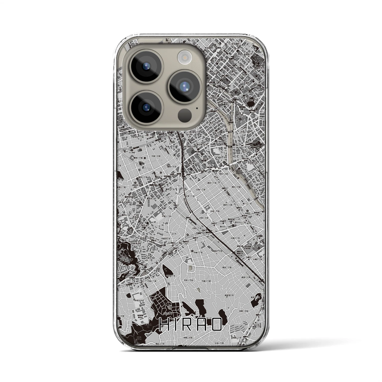 【平尾(福岡県)】地図柄iPhoneケース(クリアタイプ)