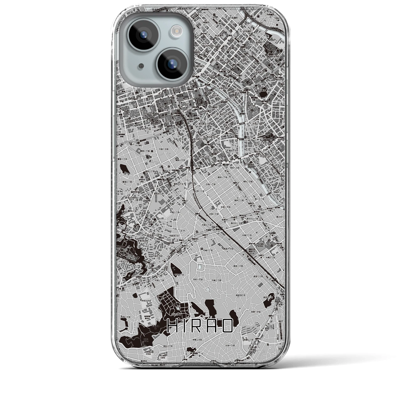 【平尾(福岡県)】地図柄iPhoneケース(クリアタイプ)