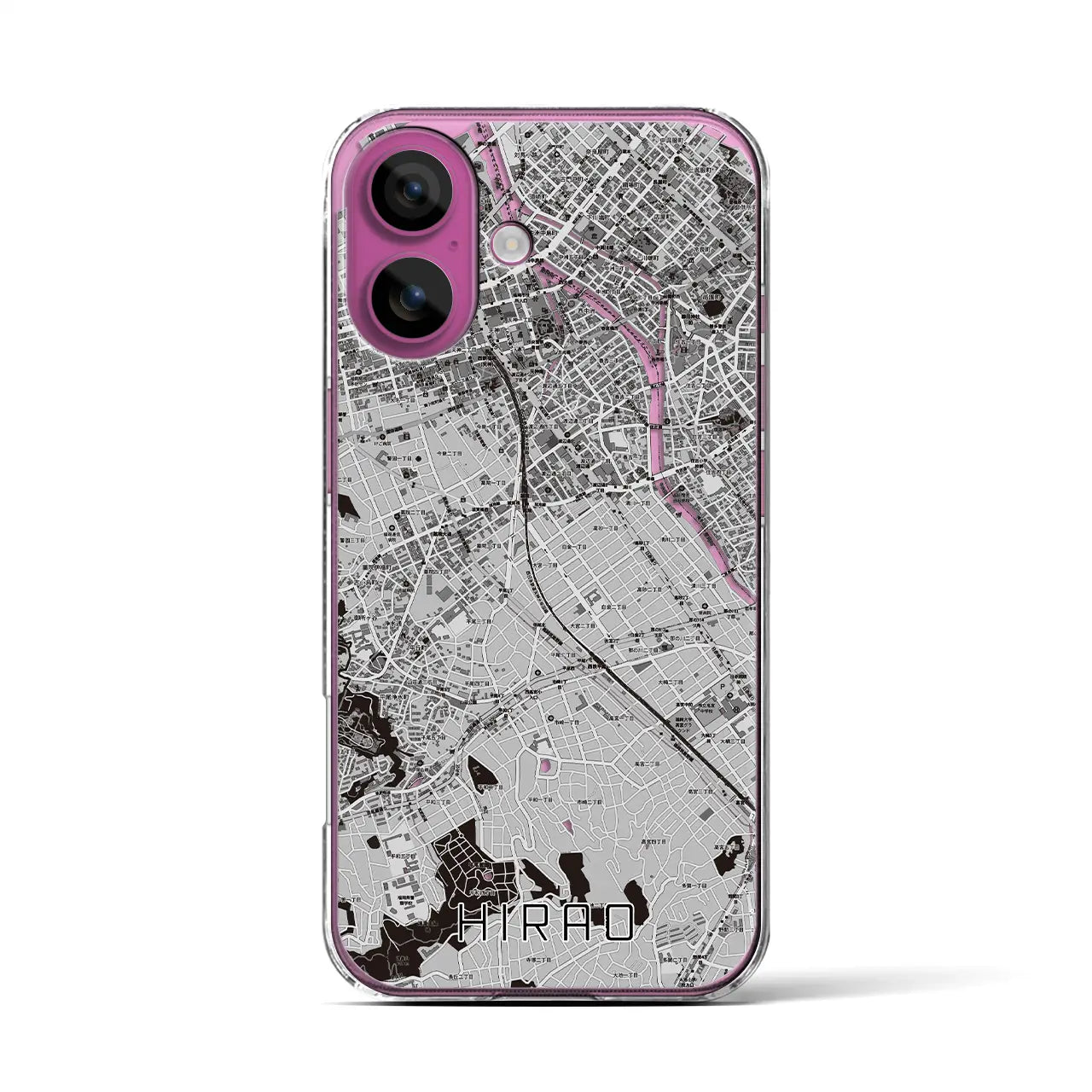 【平尾(福岡県)】地図柄iPhoneケース(クリアタイプ)