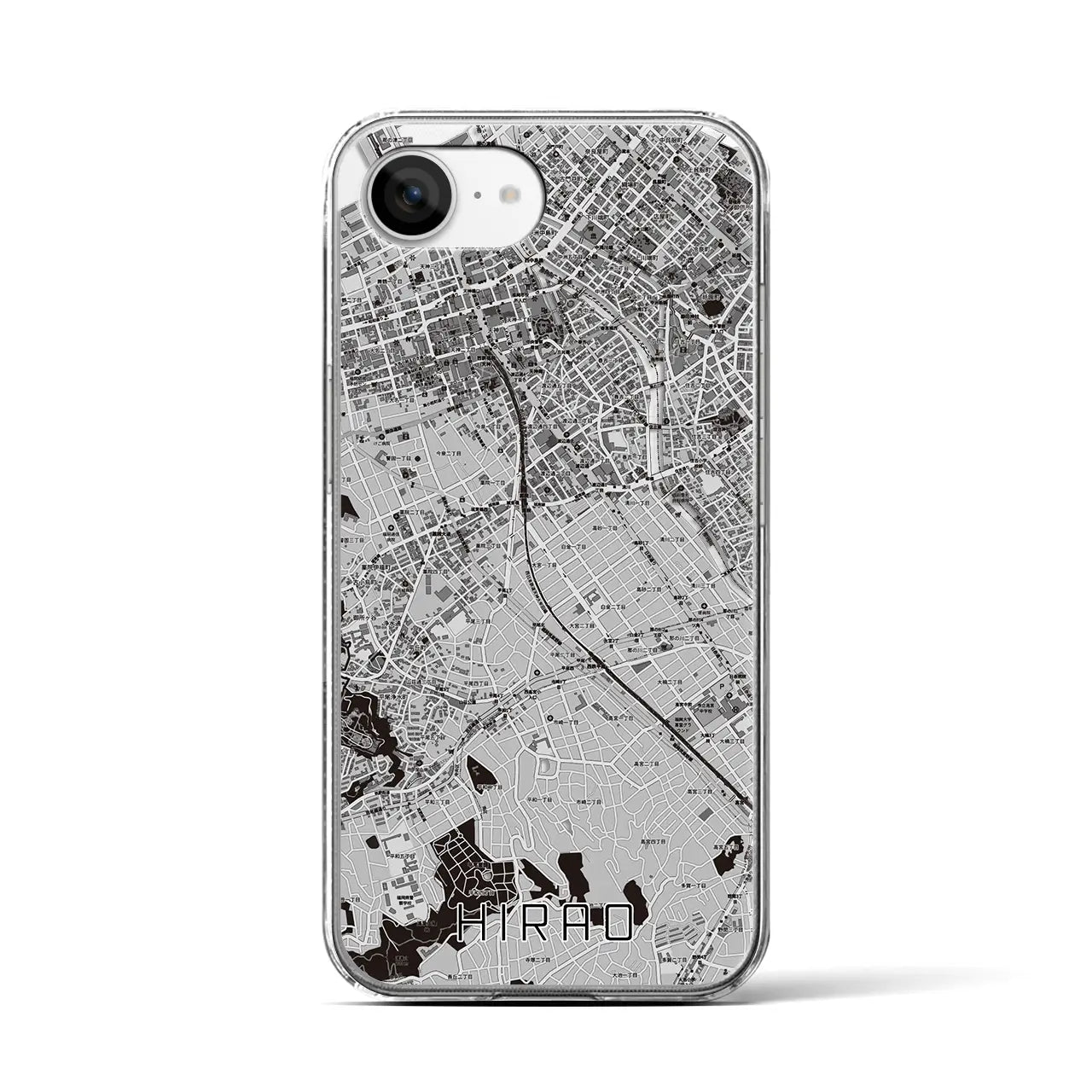 【平尾(福岡県)】地図柄iPhoneケース(クリアタイプ)