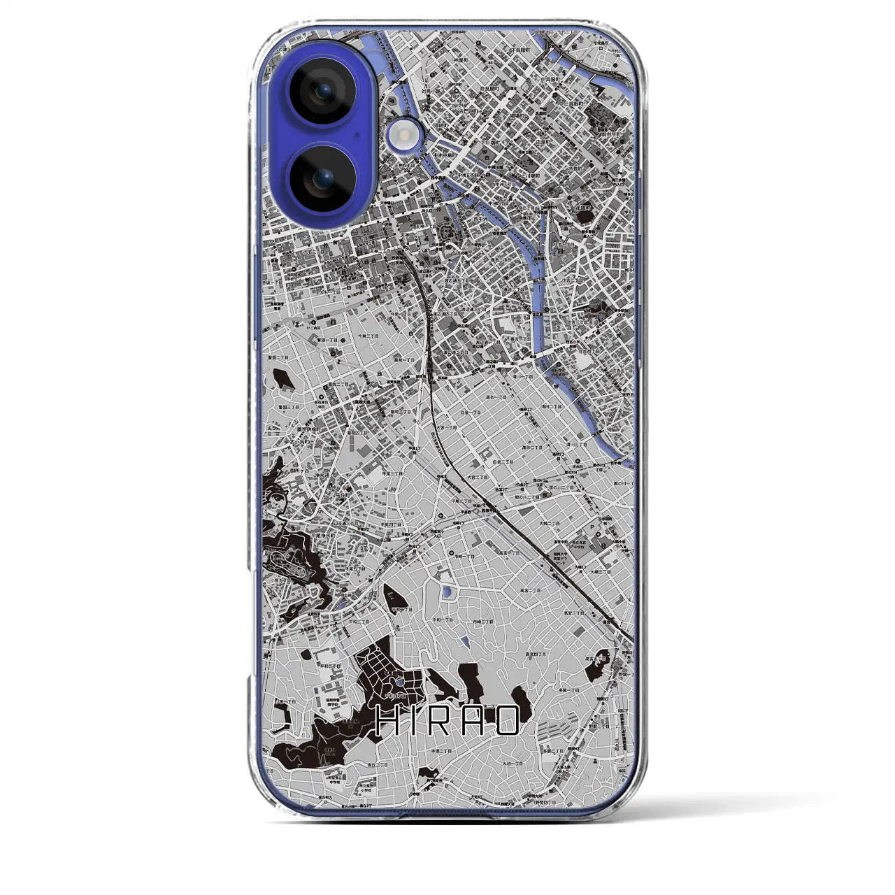 【平尾(福岡県)】地図柄iPhoneケース(クリアタイプ)