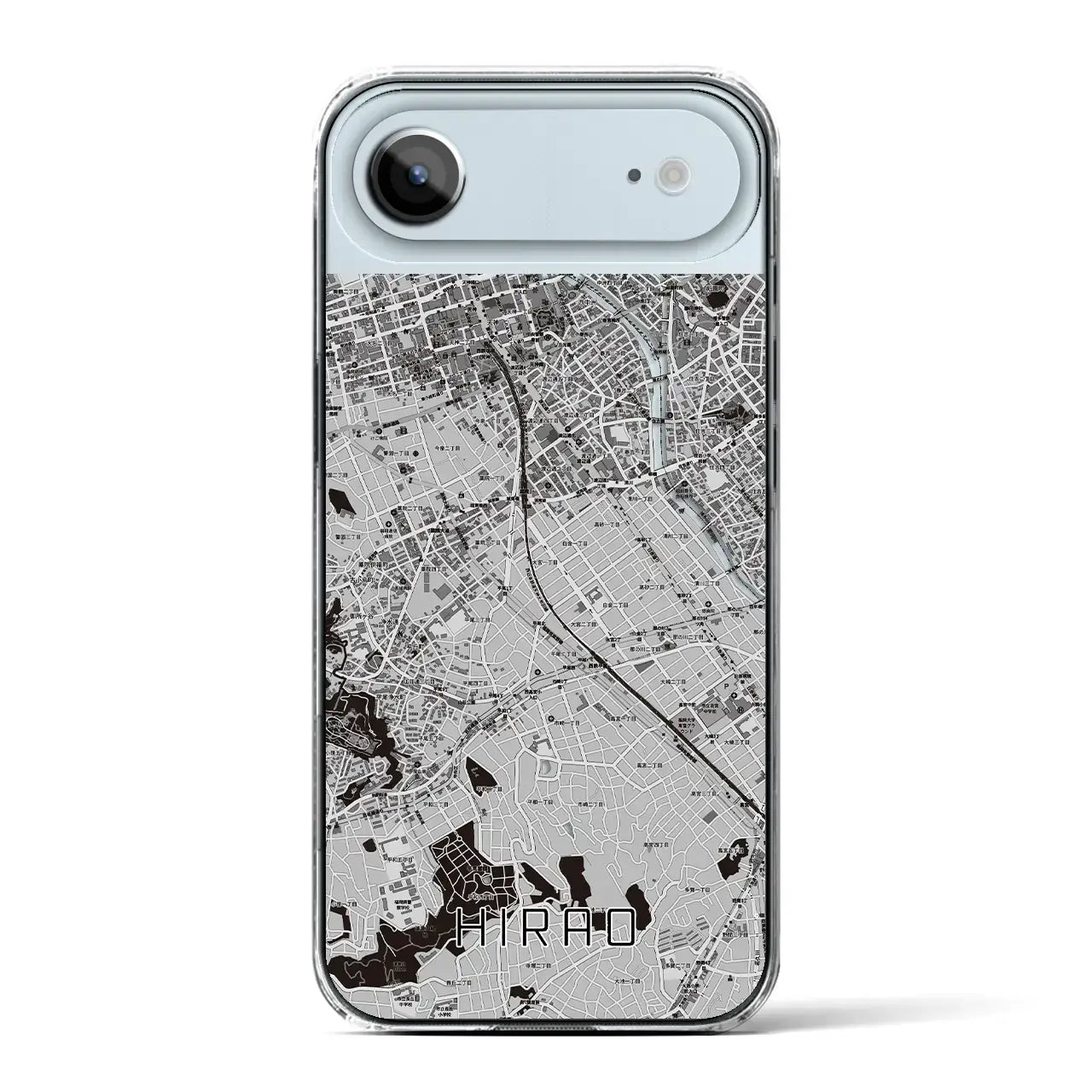【平尾(福岡県)】地図柄iPhoneケース(クリアタイプ)モノトーン・iPhone 17 Pro Max 用