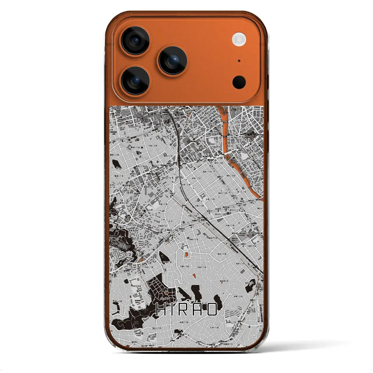 【平尾(福岡県)】地図柄iPhoneケース(クリアタイプ)