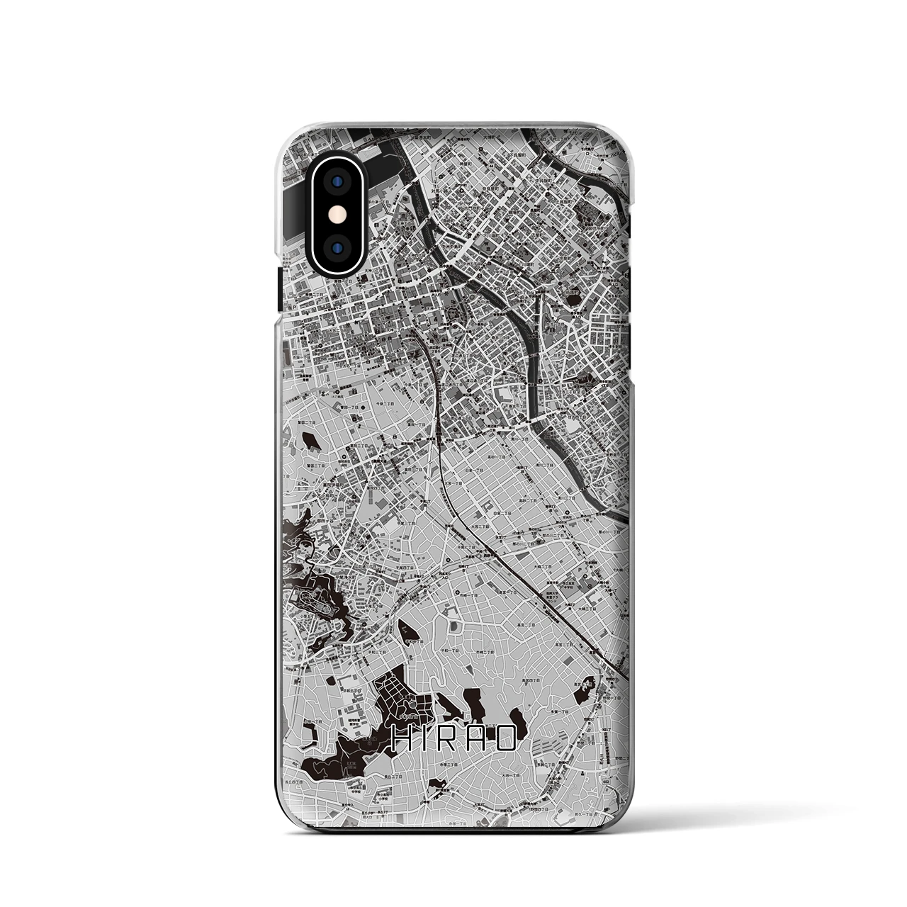 【平尾(福岡県)】地図柄iPhoneケース(クリアタイプ)