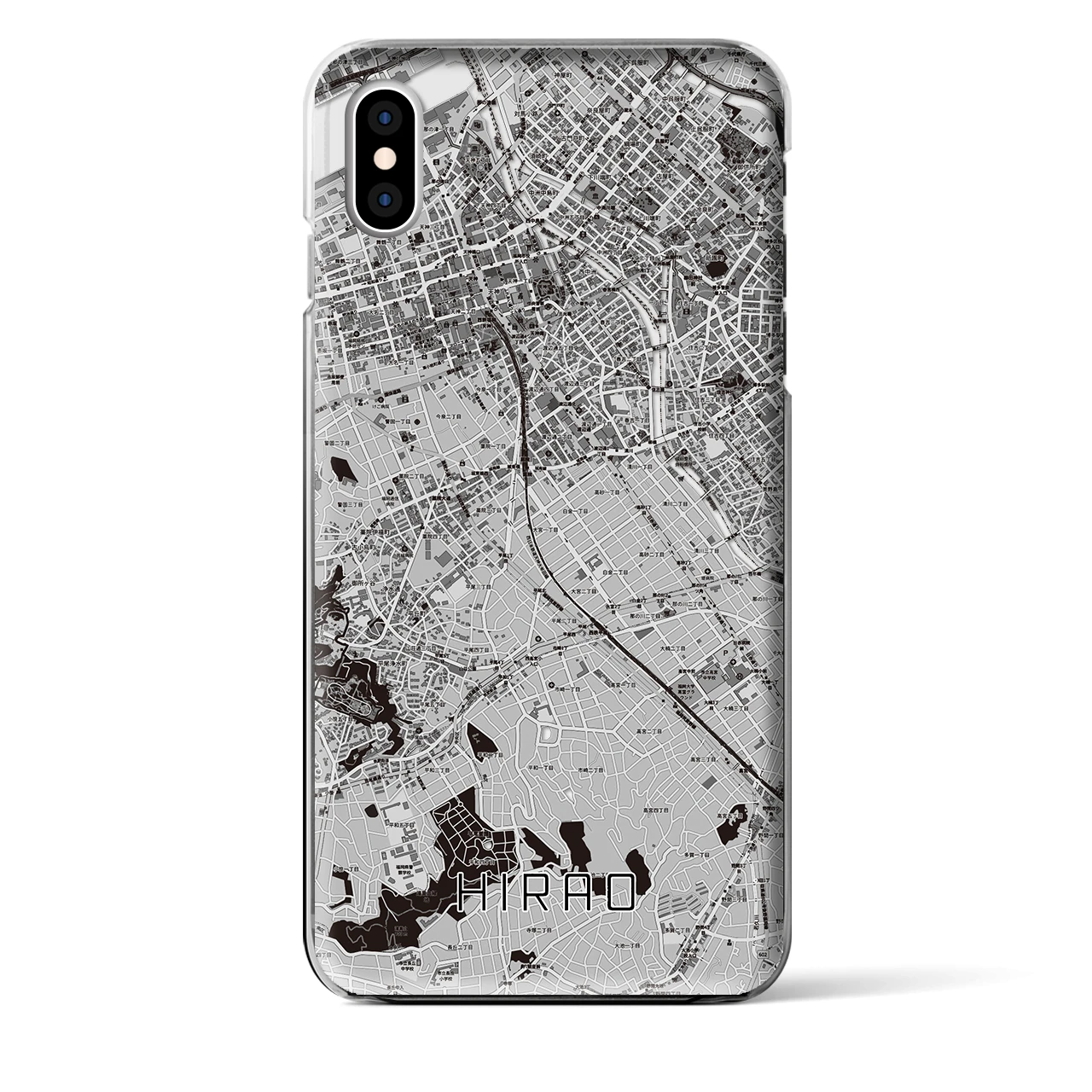 【平尾(福岡県)】地図柄iPhoneケース(クリアタイプ)