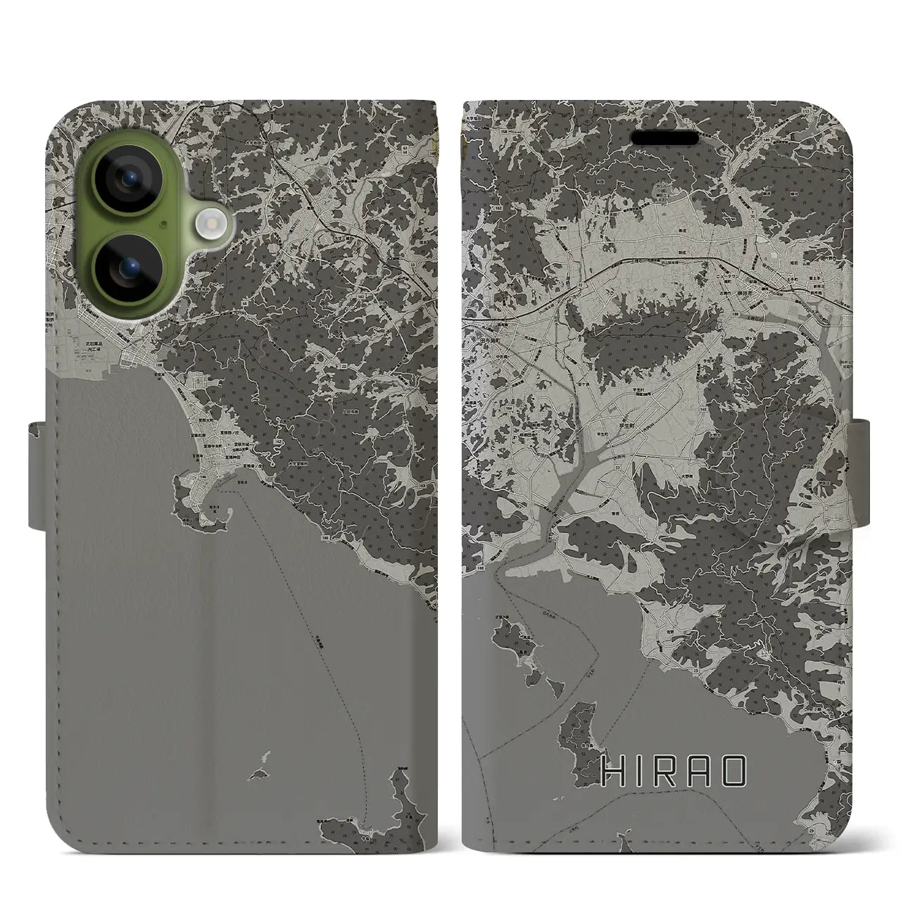 【平生(山口県)】地図柄iPhoneケース(手帳タイプ)