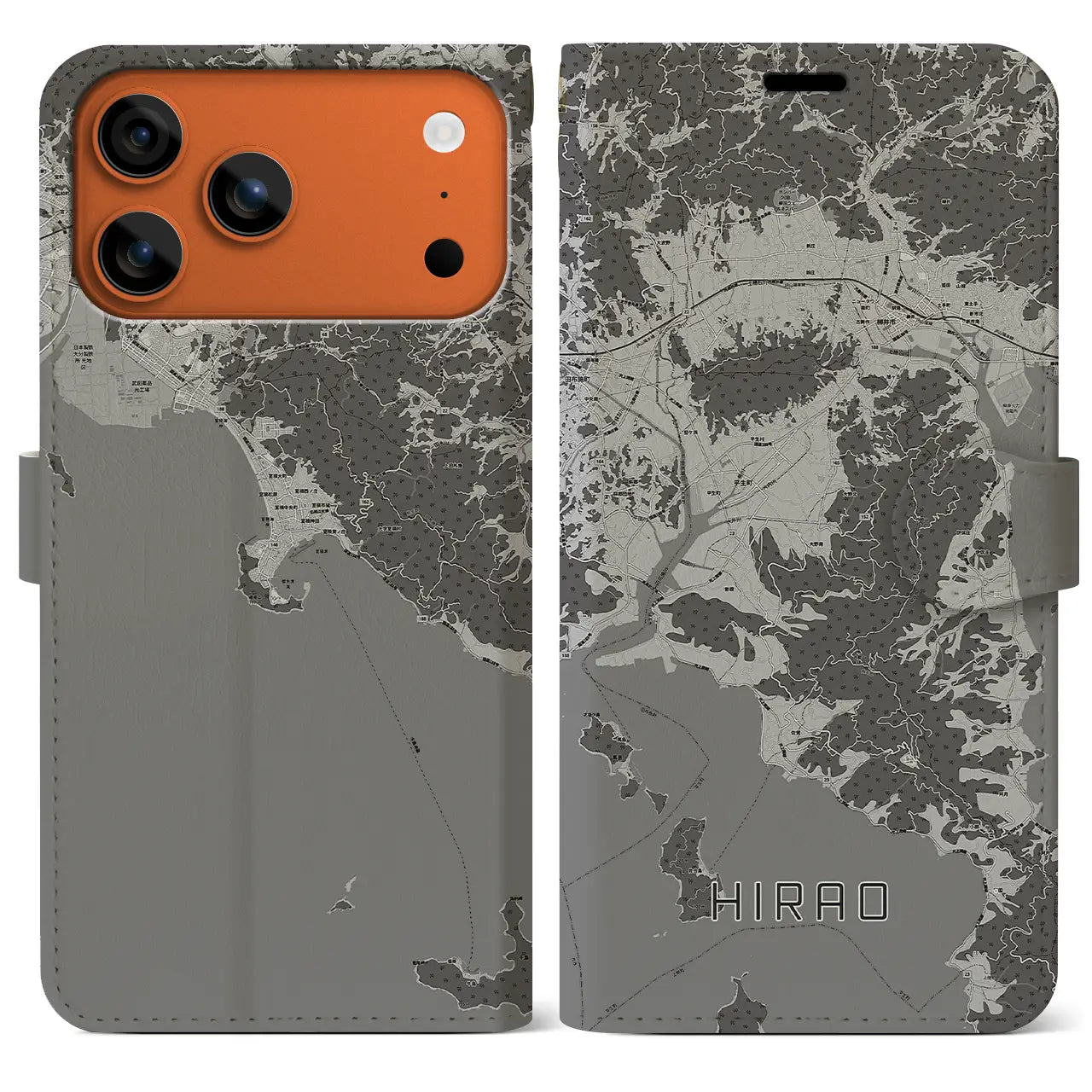 【平生(山口県)】地図柄iPhoneケース(手帳タイプ)