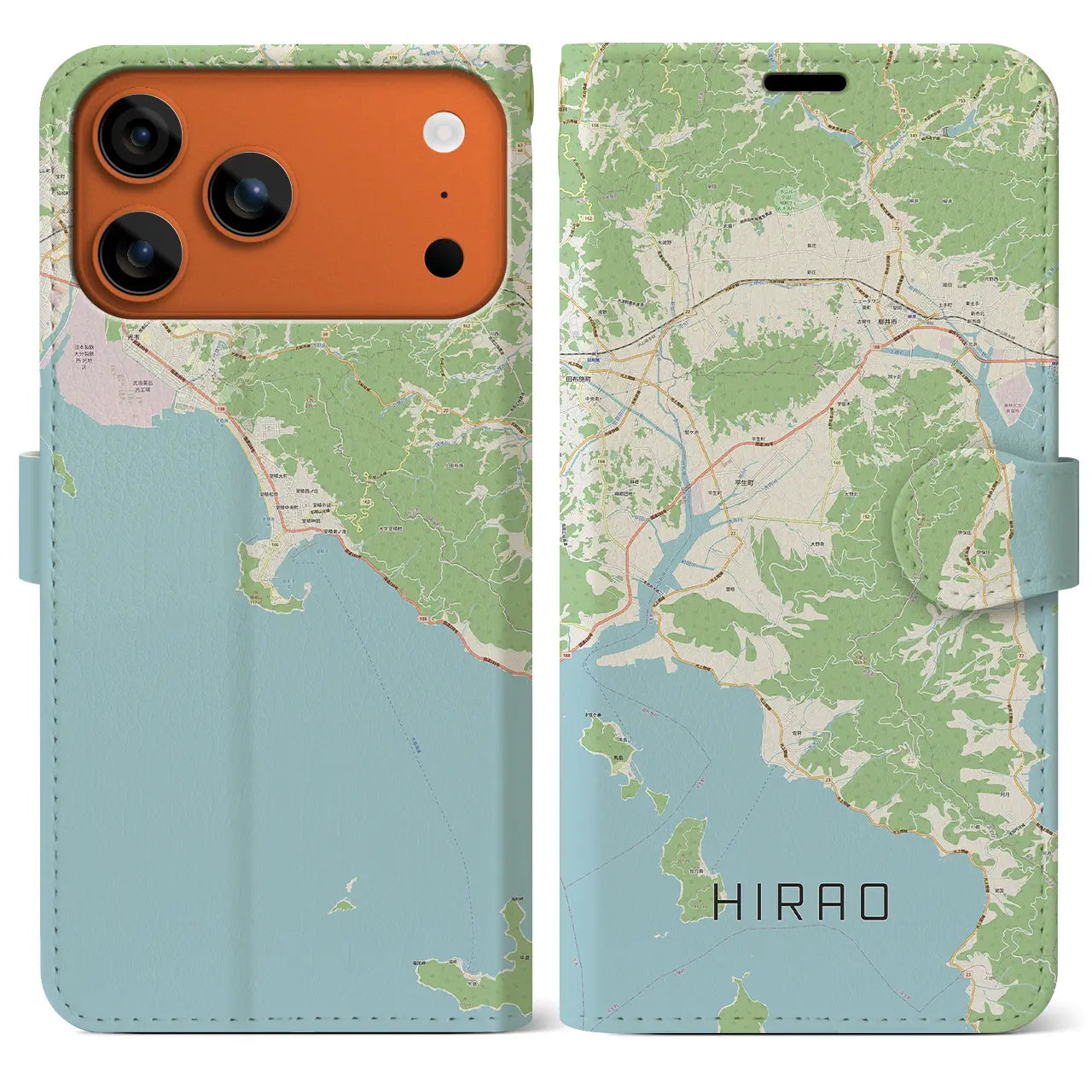【平生(山口県)】地図柄iPhoneケース(手帳タイプ)