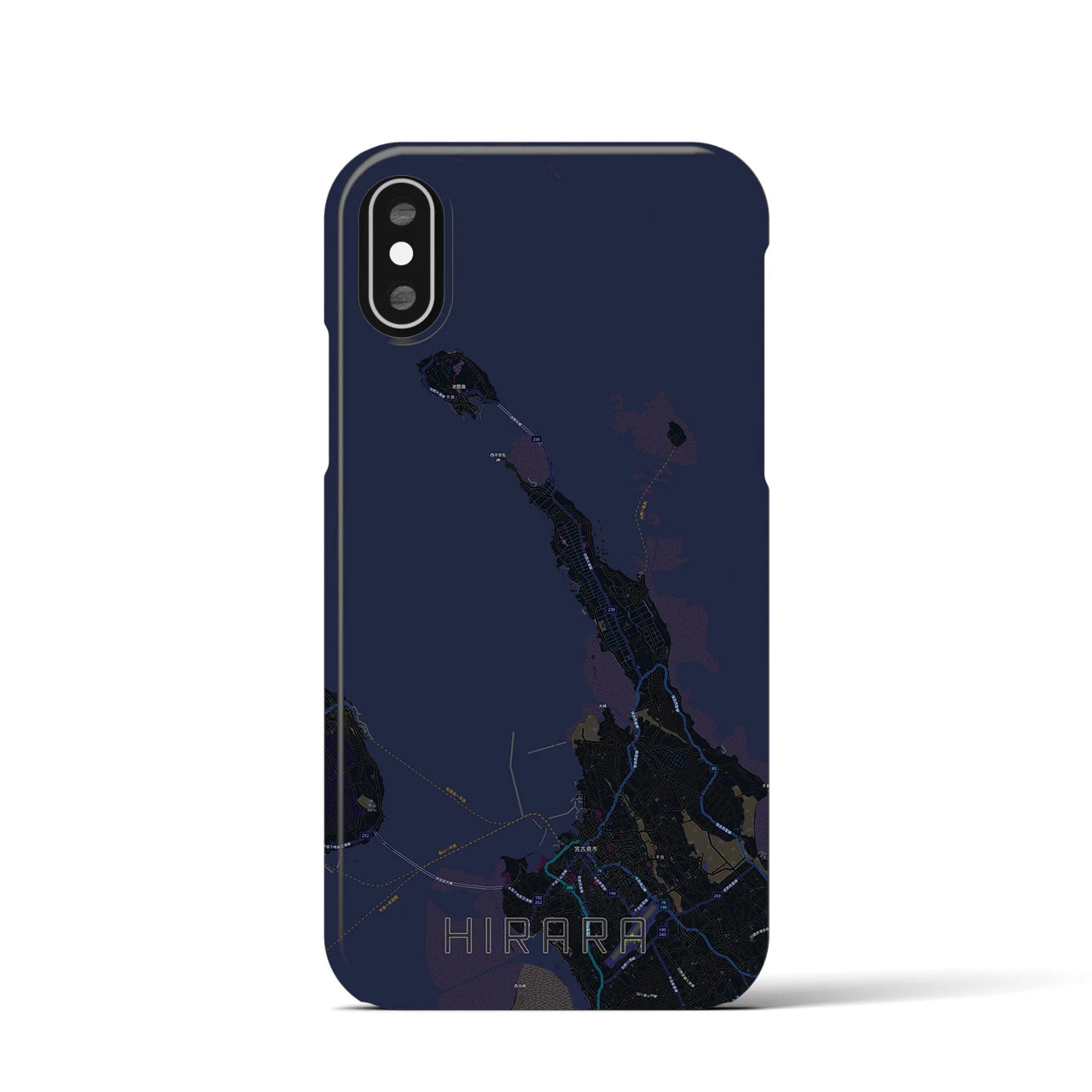 【平良(沖縄県)】地図柄iPhoneケース(バックカバータイプ)